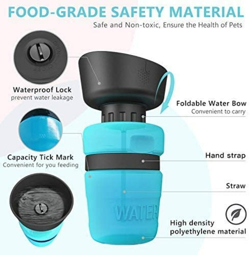 Portable Leak-Proof Dog Water Bottle for Travel & Outdoor Walks