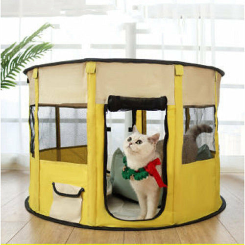 Portable Foldable Pet Playpen & Oxford Cloth Exercise Tent for Dogs & Cats