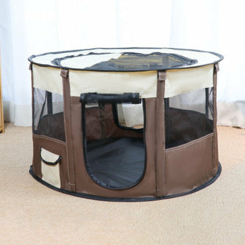 Portable Foldable Pet Playpen & Oxford Cloth Exercise Tent for Dogs & Cats