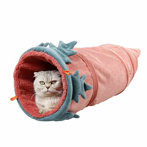 Creative Fruit Design Interactive Cat Tunnel & Play Toy