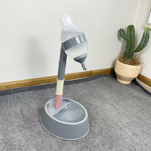 Adjustable Height Elevated Pet Water Dispenser & Food Bowl Stand