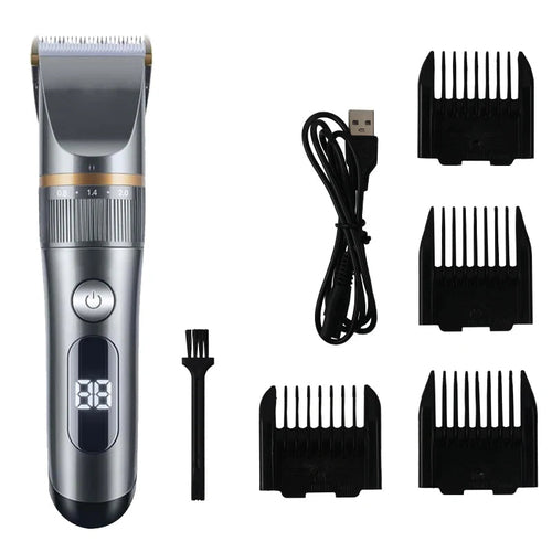 Professional Rechargeable All-Metal Pet Hair Clipper & Grooming Kit