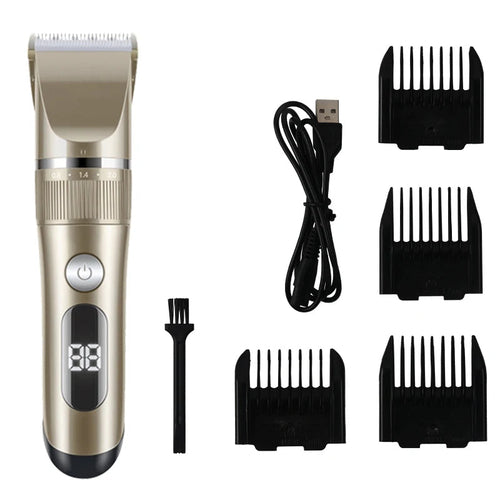 Professional Rechargeable All-Metal Pet Hair Clipper & Grooming Kit