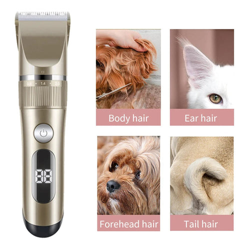 Professional Rechargeable All-Metal Pet Hair Clipper & Grooming Kit