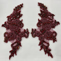 Crystal Rhinestone Applique Embroidered on 100% Polyester | Lace USA - GD-R805