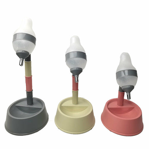 Adjustable Height Elevated Pet Water Dispenser & Food Bowl Stand