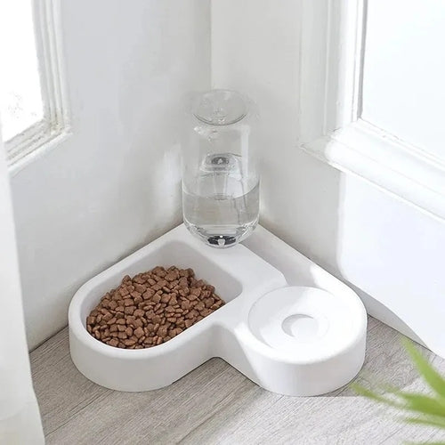 2-in-1 Automatic Pet Water Fountain & Anti-Spill Food Bowl Set