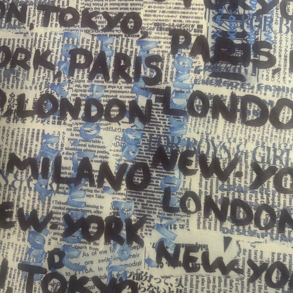 Newspaper Print Fabric: 4-Way Stretch Polyester Spandex Tricot Mesh | Spandex Palace