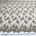 Beaded & Corded Bridal Fabric Lace Embroidered on 100% Polyester Net Mesh | Lace USA - GD-381